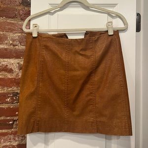 Brown Suede Free People Miniskirt